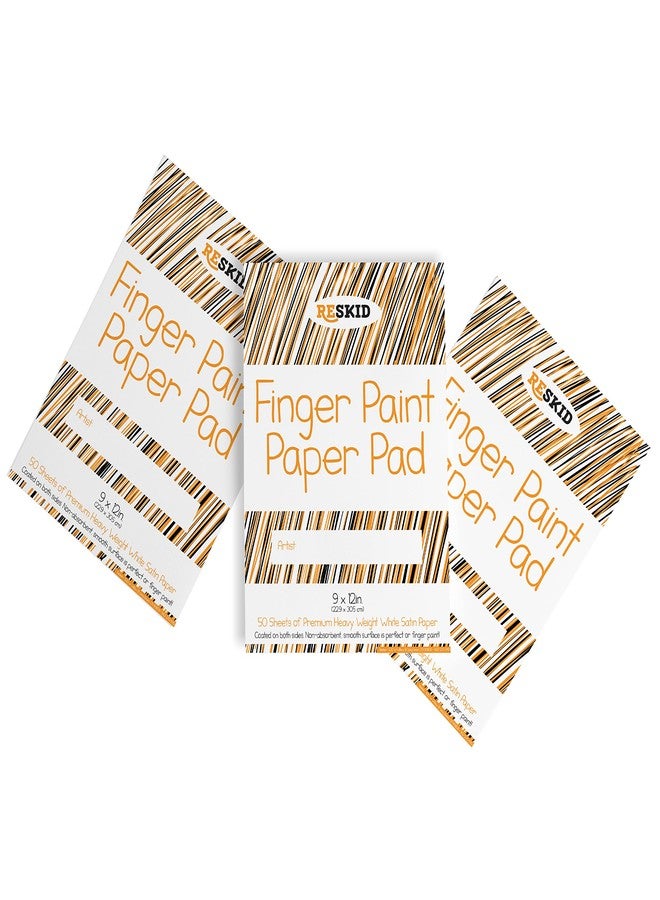Reskid Large Finger Paint Paper Pad - 9 x 12 inches, 150 Sheets, 3-Pack - Kids Art Supplies, Fingerpaint Paper for Toddlers and Kids - Image 1